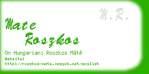 mate roszkos business card